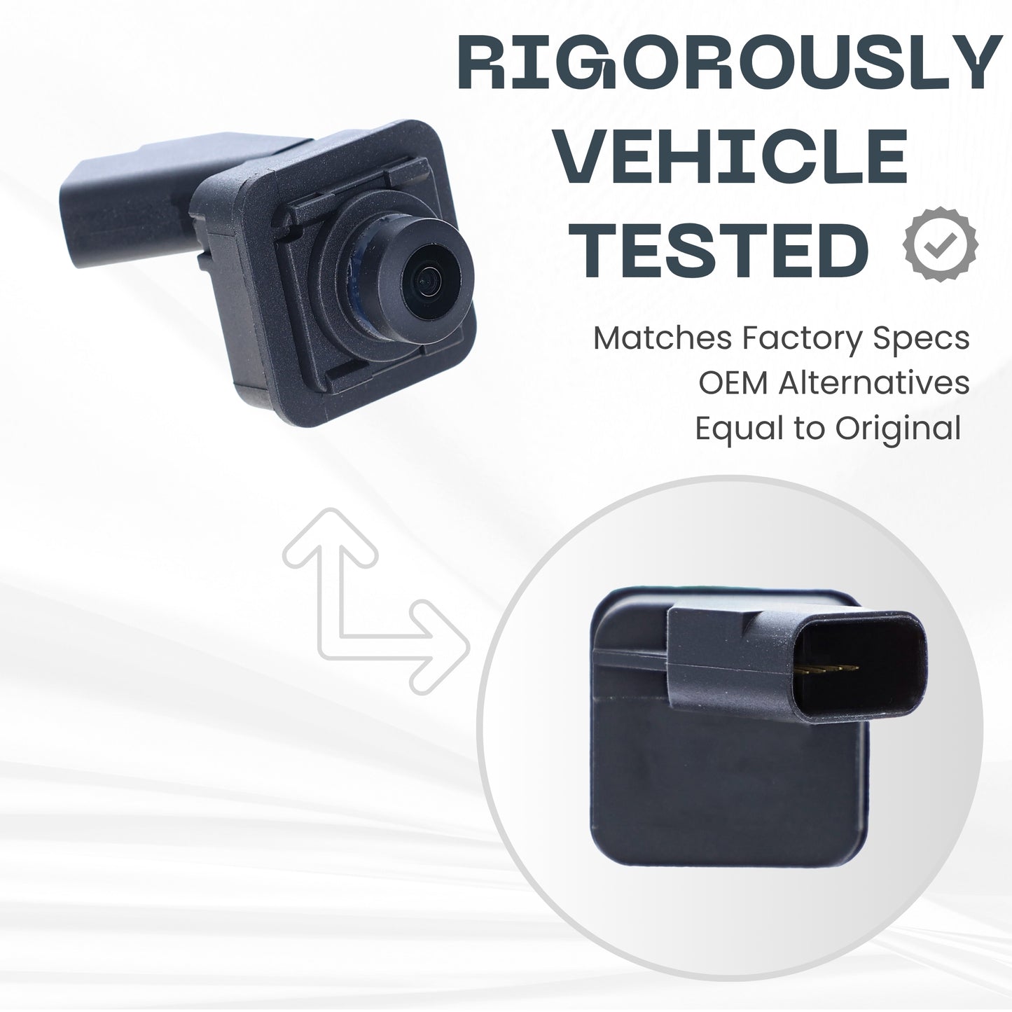 Front View Backup Camera Replaces for 2016 2017 2018 2019 Ford Explorer OE Part # GB5Z19G490D GB5Z19G490B GB5Z-19G490-D GB5Z-19G490-B