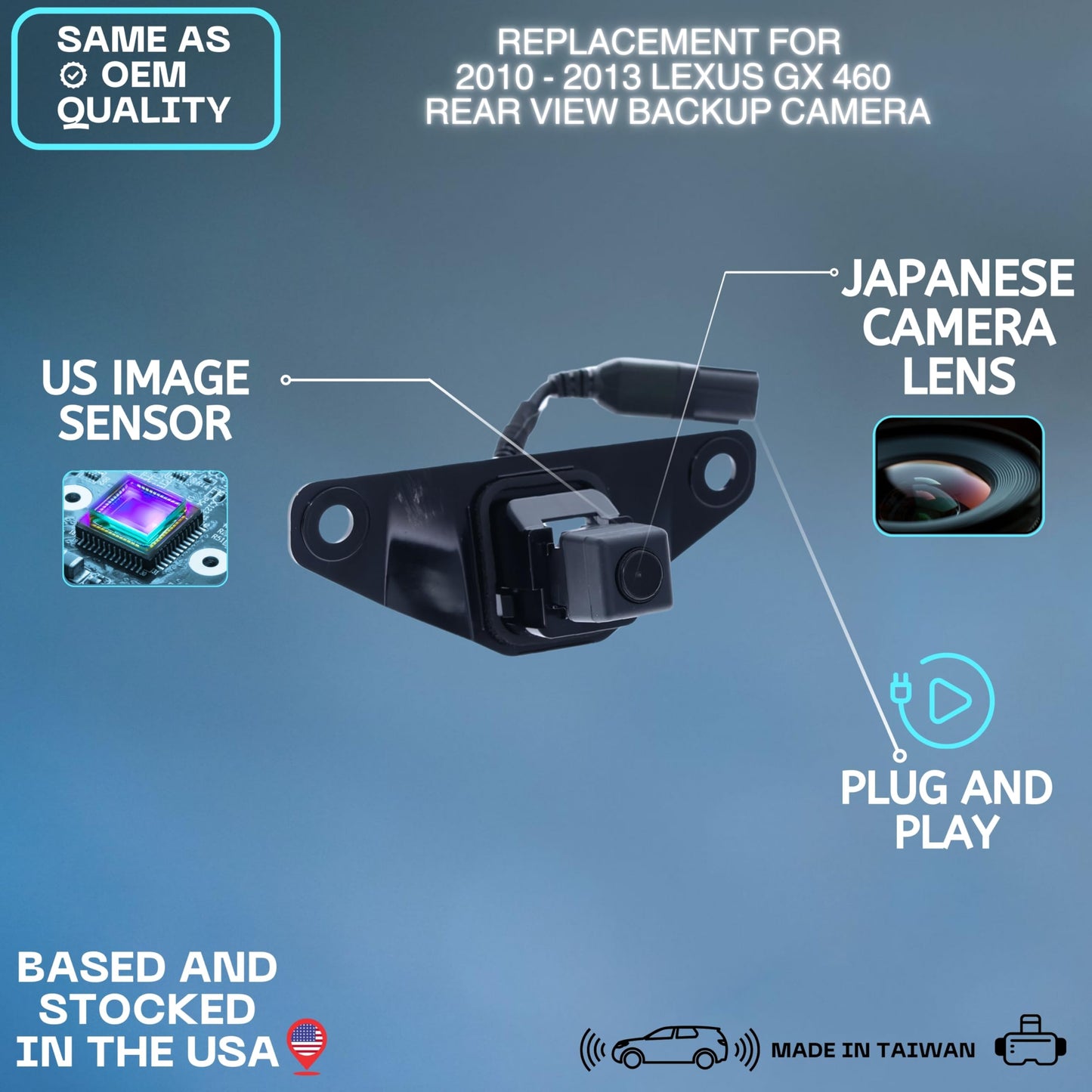 Backup Camera Replaces for 10-13 Lexus GX460 86790-60121 86790-60120