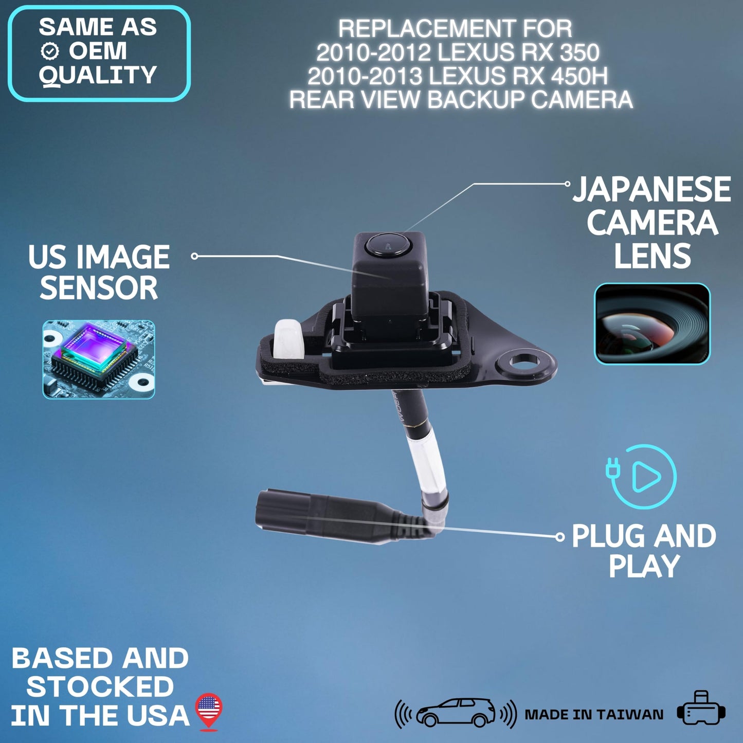 Backup Camera Replaces for 10-13 Lexus RX RX450h 86790-48091/2 86790-48090