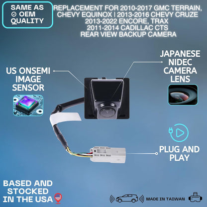 Backup Camera Replaces for 2011 to 2022 GMC Buick Chevrolet Cruze Equinox Trax