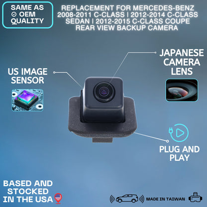 Backup Camera Replaces for Mercedes-Benz 2008 2009 2010 2011 C-Class | 2012 2013 2014 C-Class Sedan | 2012 2013 2014 2015 C-Class Coupe OE Part # 2048206097