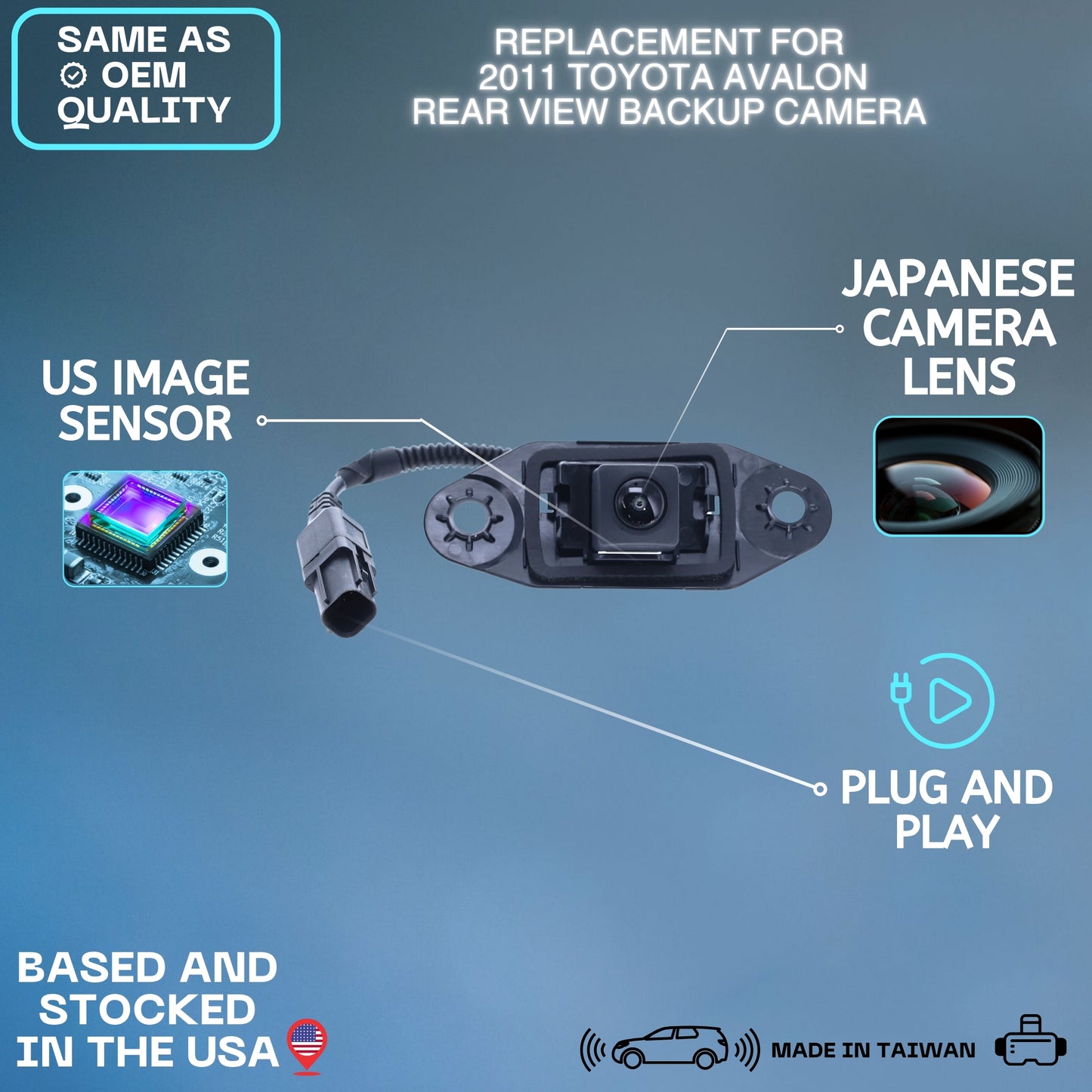 Backup Camera Replaces for 2011 Toyota Avalon OE Part # 8679041010 86790-41010