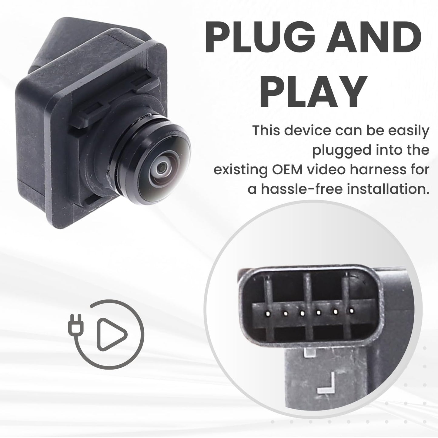 Left Side View Backup Camera Replaces for 2015-2020 Ford F150 Extended Cab/Crew Cab | 2017-2020 Ford F150 Raptor | 2016-2018 Lincoln MKX | 2019-2021 Lincoln Nautilus OE Part # FL3Z19G490AA-L