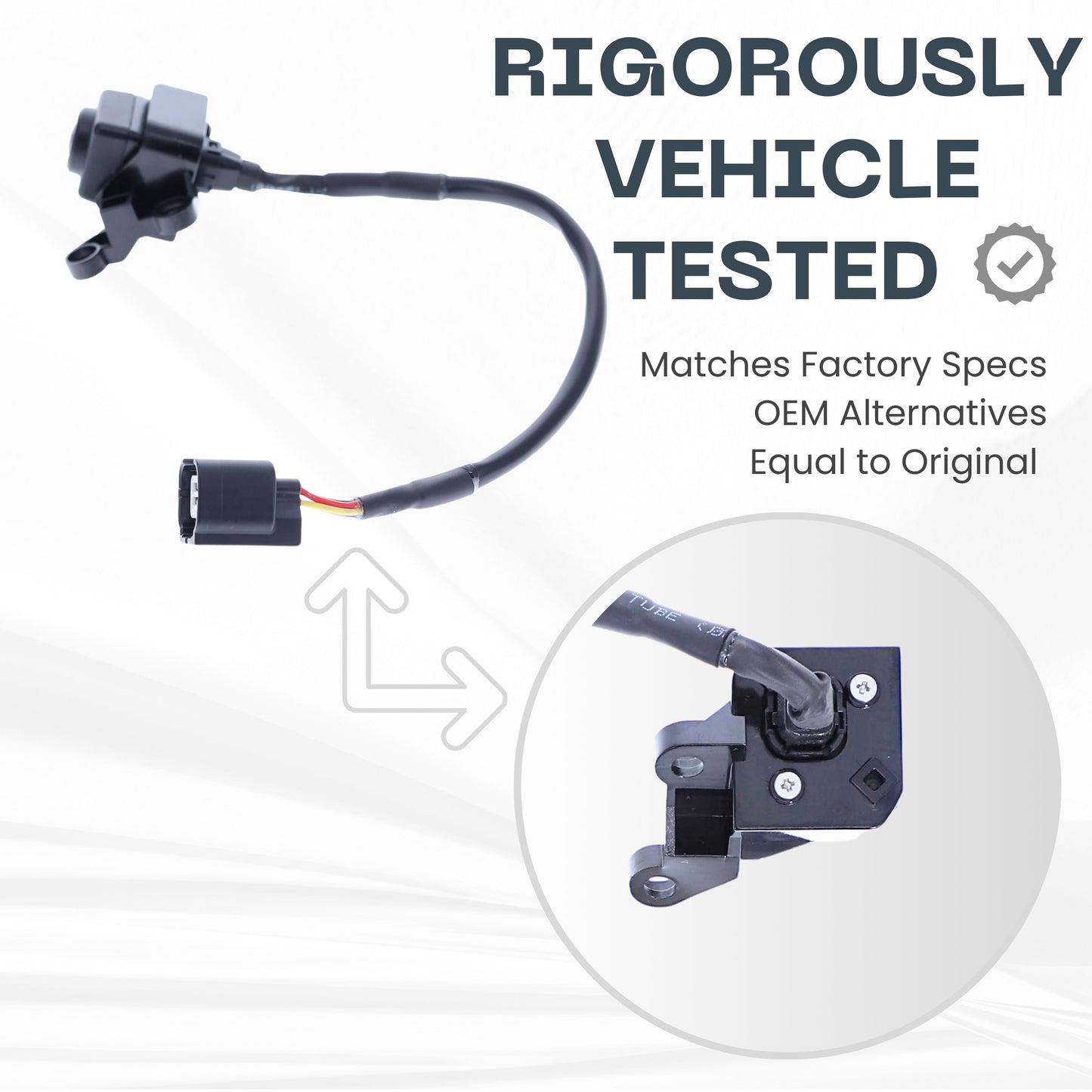 Right Side View Backup Camera Replaces for 2012-2015 Honda Civic Sedan | 2014-2015 Honda Civic Hybrid/Coupe OE Part # 36580-TR3-A01, 36580-TS8-A01 (36580TR3A01, 36580TS8A01)