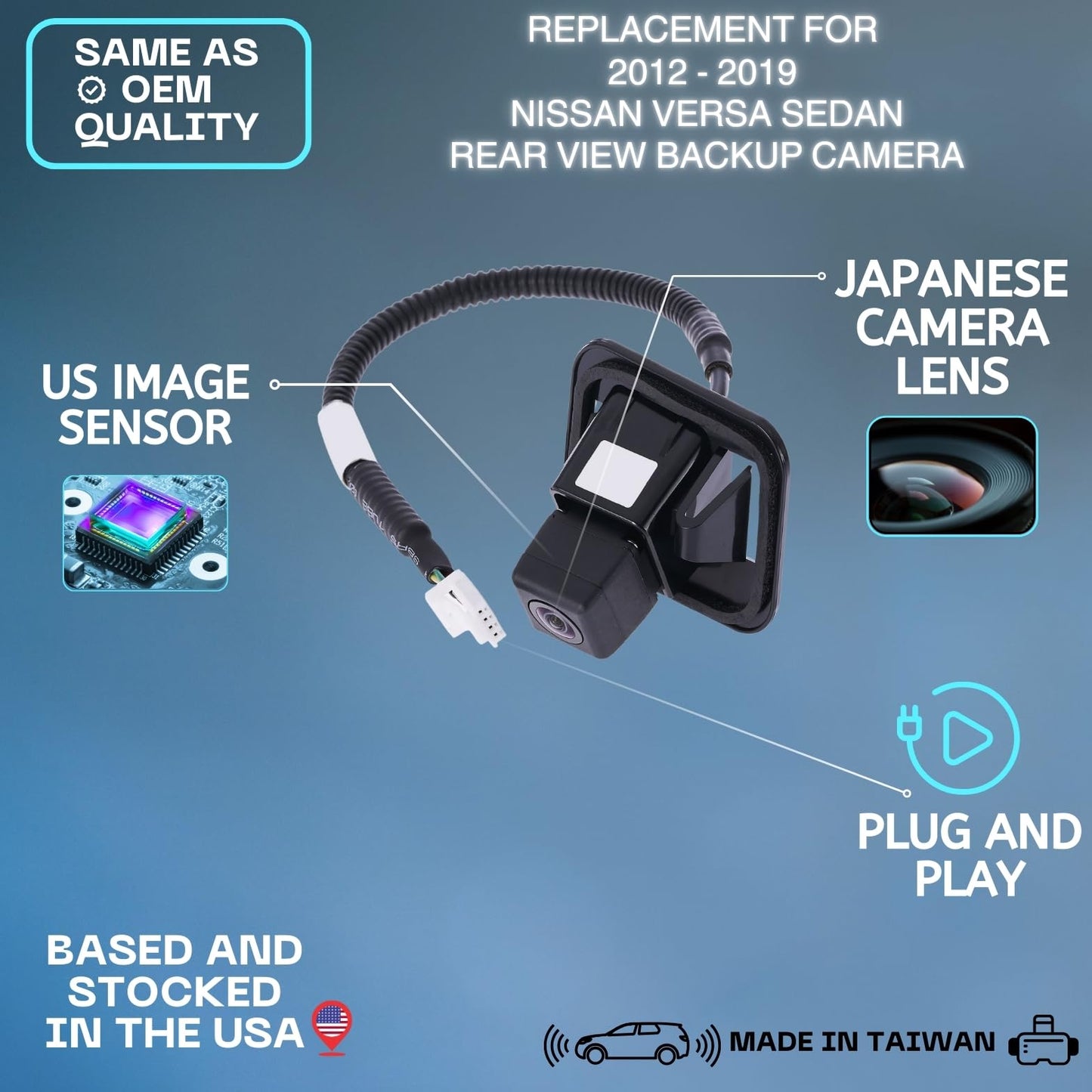 Backup Camera Replaces for 2012-2019 NISSAN VERSA SEDAN