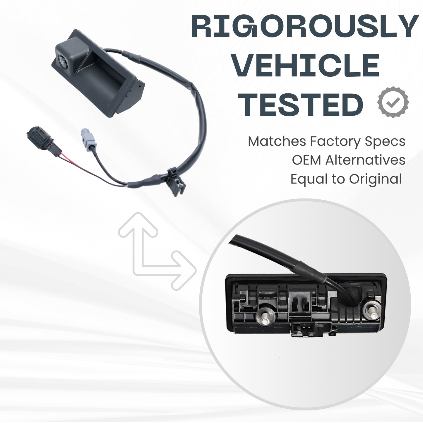 Backup Camera Replaces for 2015 2016 2017 2018 2019 2020 Audi A3/S3 Sedan / 2012 2013 2014 2015 2016 2017 Volkswagen Tiguan/Tiguan Limited OE Part # 8V0827566B 5N0827566AL 5N0827566AB 8V0827566A