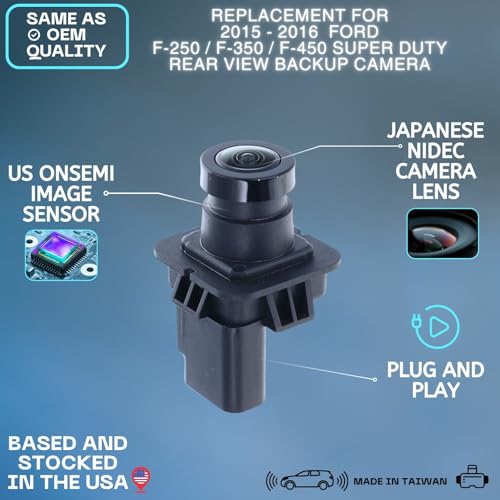 Backup Camera Replaces for 2015 2016 Ford F-250 / F-350 / F-450 Super Duty OE Part # FC3Z19G490B FC3T19G490AD FC3Z19G490A GC3Z19G490B