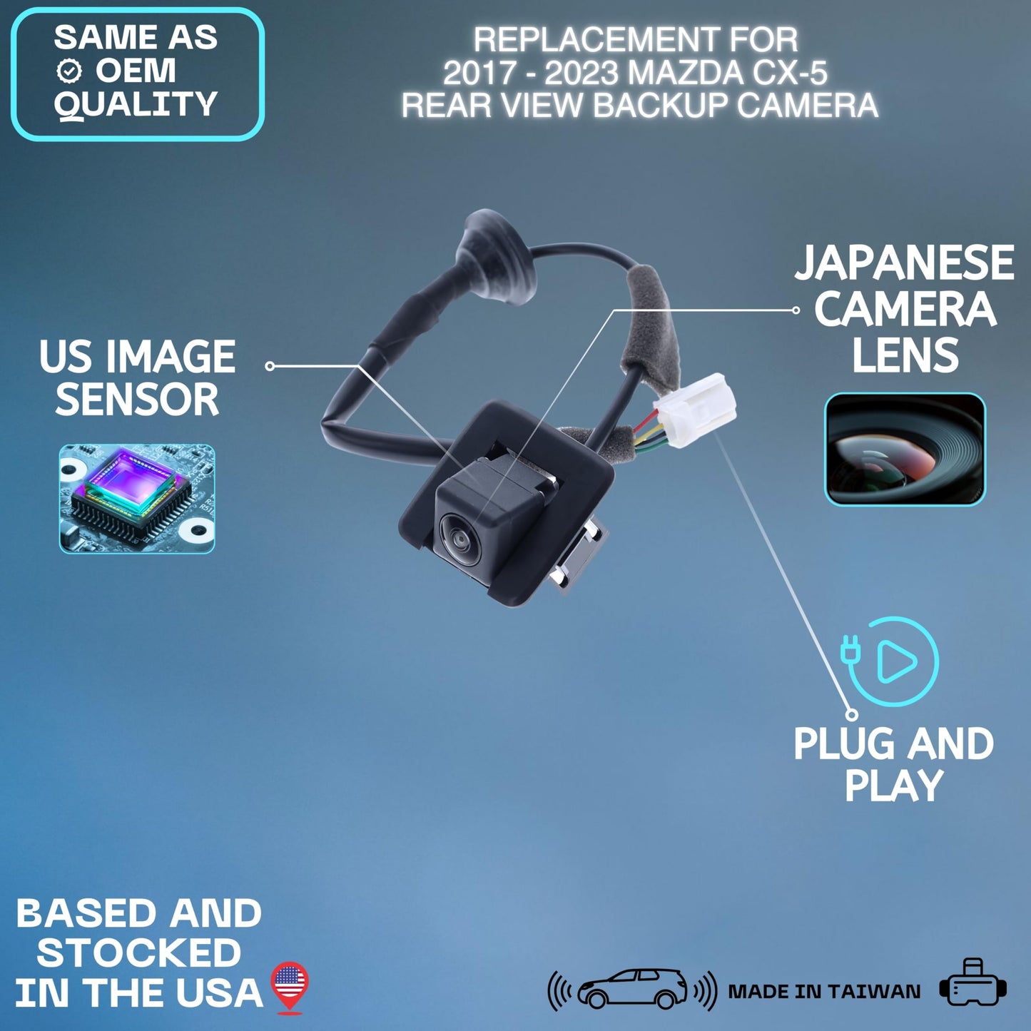 Backup Camera Replaces for 17-23 Mazda CX-5 K123-67-RC0