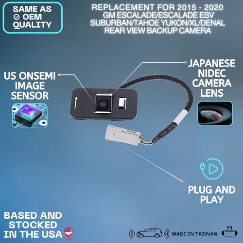 Backup Camera Replaces for 15 16 17 18 19 20 Cadillac Chevrolet GMC Yukon Denali