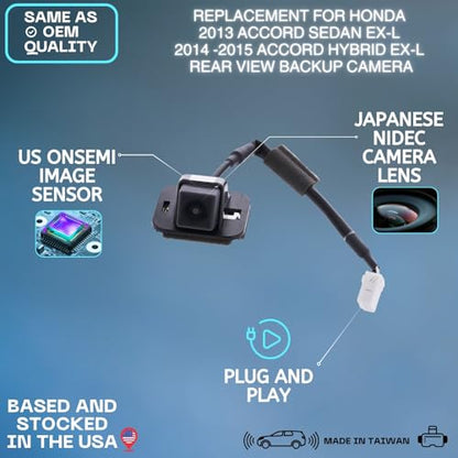 Backup Camera Replaces for 13-15 Honda Accord 39530-T2A-A01