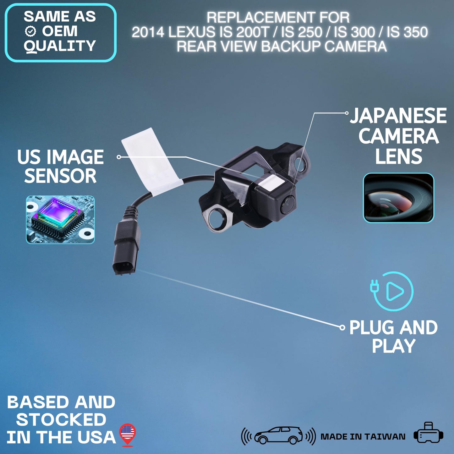 Backup Camera Replaces for 14-14 Lexus IS200t IS250 IS300 IS350 86790-53031/30