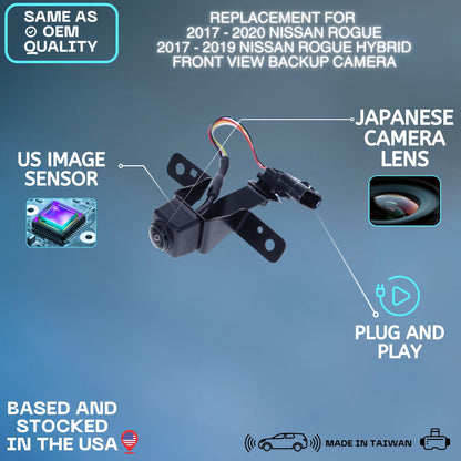 Front View Backup Camera Replaces for 2017-2020 Nissan Rogue | 2017-2019 Hybrid