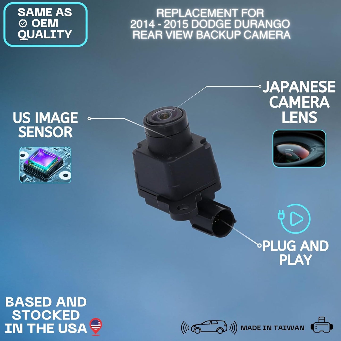 Backup Camera Replaces for 14-15 Dodge Durango 68206872AI/AD/AE 68206872AG/AF/AH