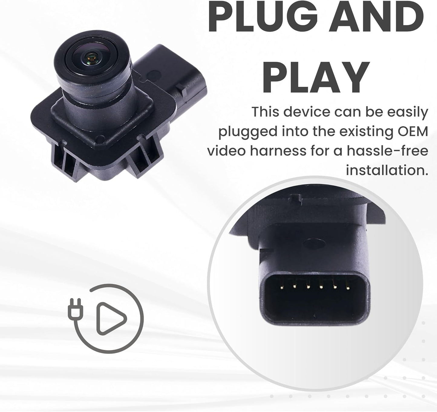 Backup Camera Replaces for 2014 2015 2016 2017 Ford Fiesta Sedan OE Part # D2BZ19G490D D2BT19G490BC D2BZ19G490B (D2BZ-19G490-D, D2BT-19G490-BC, D2BZ-19G490-B)