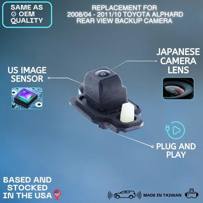 Backup Camera Replaces for 2008/04 2009 2010 2011/10 Toyota Alphard OE Part # 8679058111 867900P020 86790-58111 86790-0P020