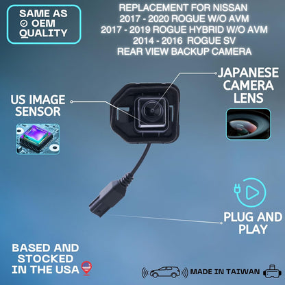 Backup Camera Replaces for 14-20 Nissan Rogue ROGUE 28442-9TB0A/C/D/B 284429TB1C