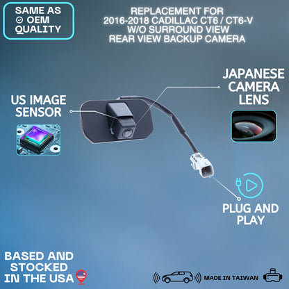 Backup Camera Replaces for 2016 2017 2018 Cadillac CT6/CT6-V w/o Surround View OE Part # 23404036