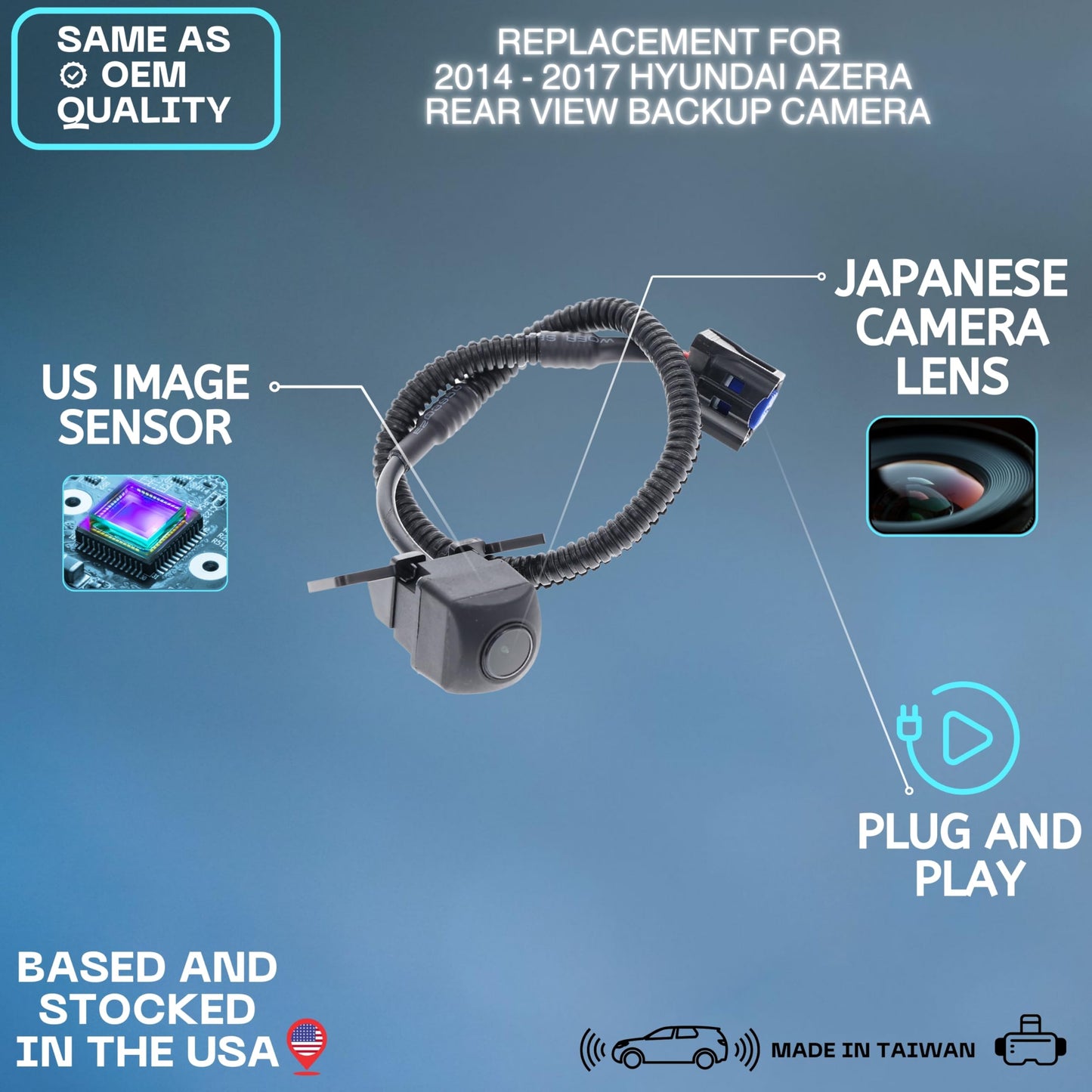 Backup Camera Replaces for 2014-2017 Hyundai Azera OE Part # 95760-3V541