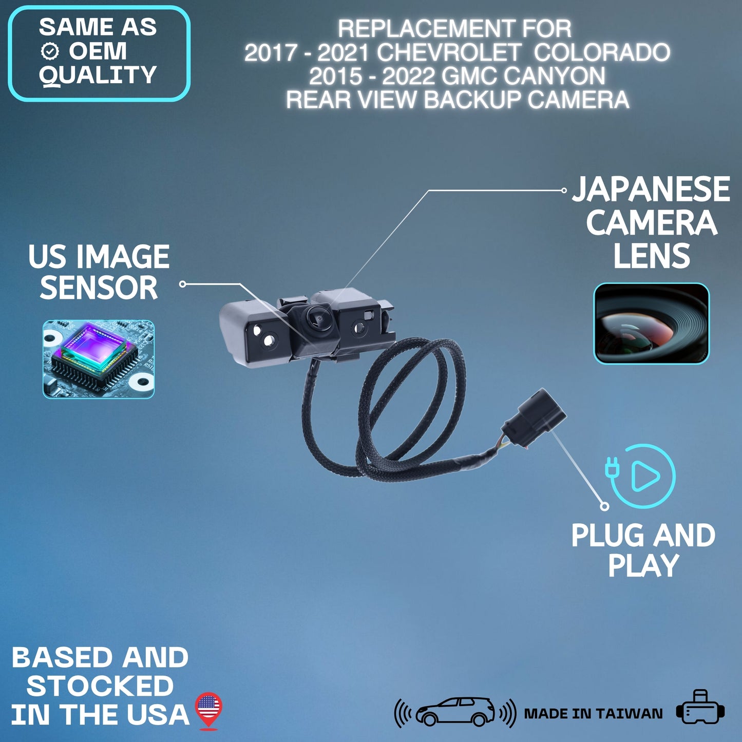 Backup Camera Replaces for 2017-2021 Chevy Colorado | 2015-2022 GMC Canyon OE Part # 84143039 22896940 23334892
