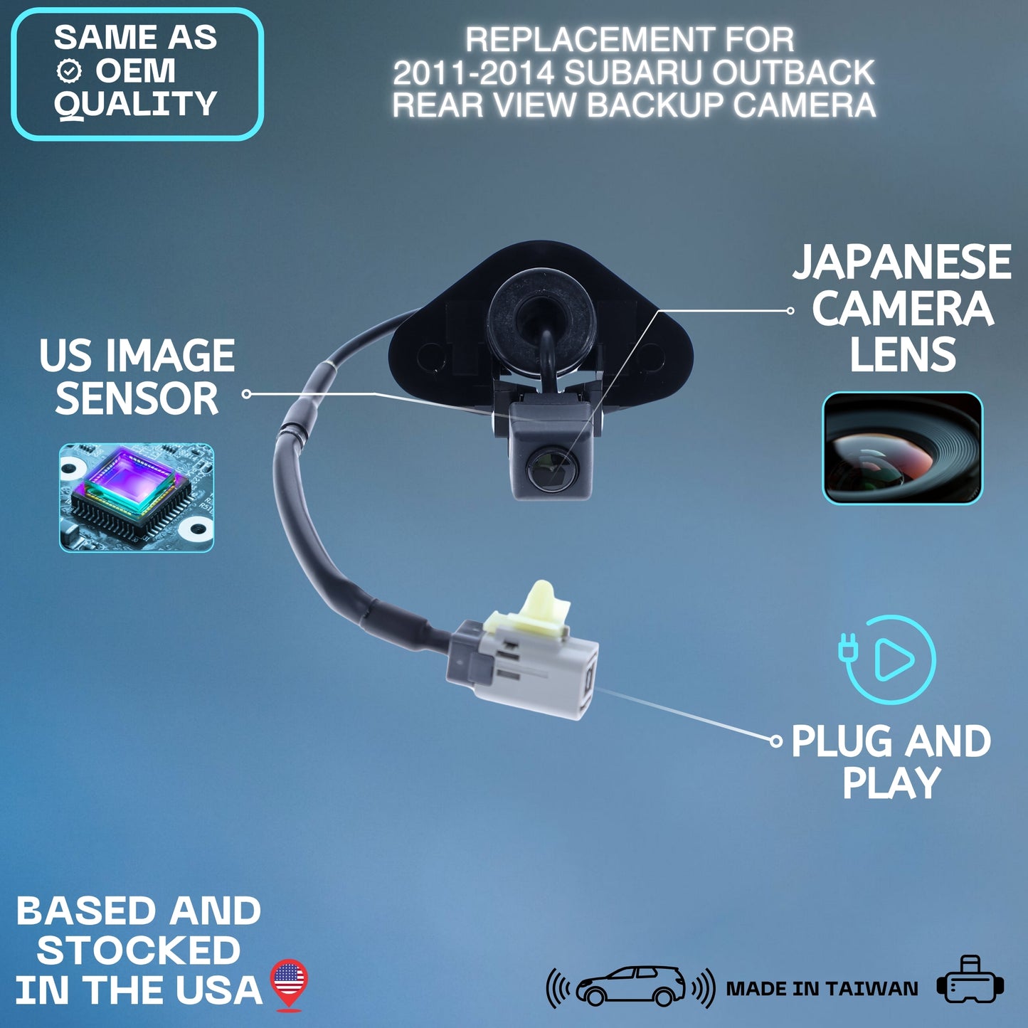 Backup Camera Replaces for 2011 2012 2013 2014 Subaru Outback OE Part # 86267AJ10B 86267AJ10A 86267-AJ10B 86267-AJ10A