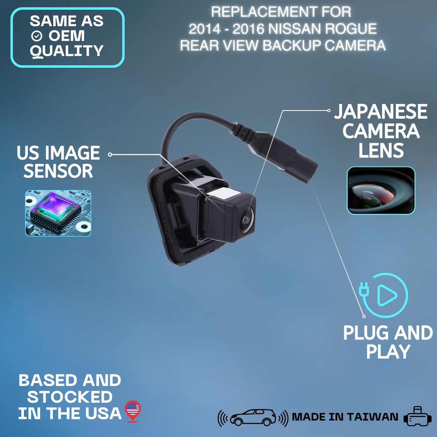 Backup Camera Replaces for 2014 2015 2016 NISSAN ROGUE OE Part# 284429TB3A