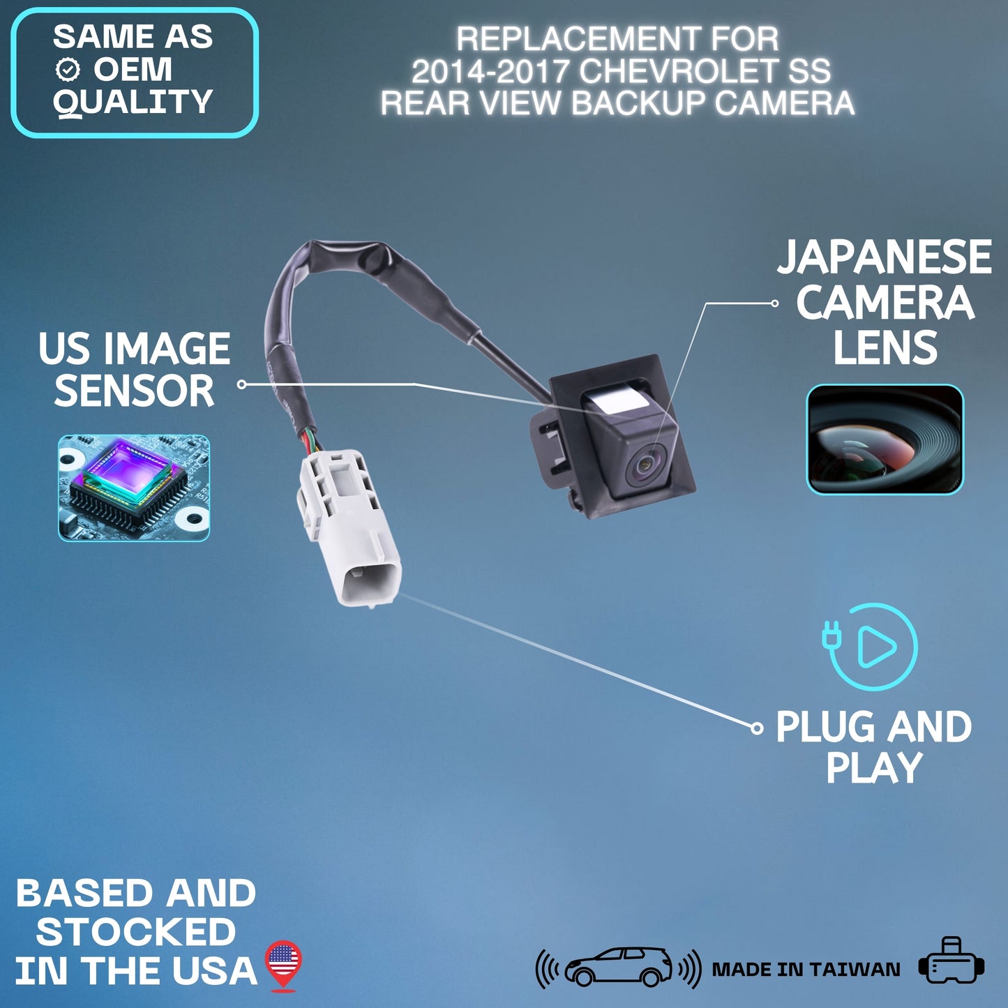 Backup Camera Replaces for 2014 2015 2016 2017 Chevy SS OE Part # 92288932 92291510