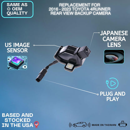Backup Camera Replaces for 2016 2017 2018 2019 2020 2021 2022 2023 2024 Toyota 4Runner w/o AVM OE Part # 86790-35061 (8679035061)
