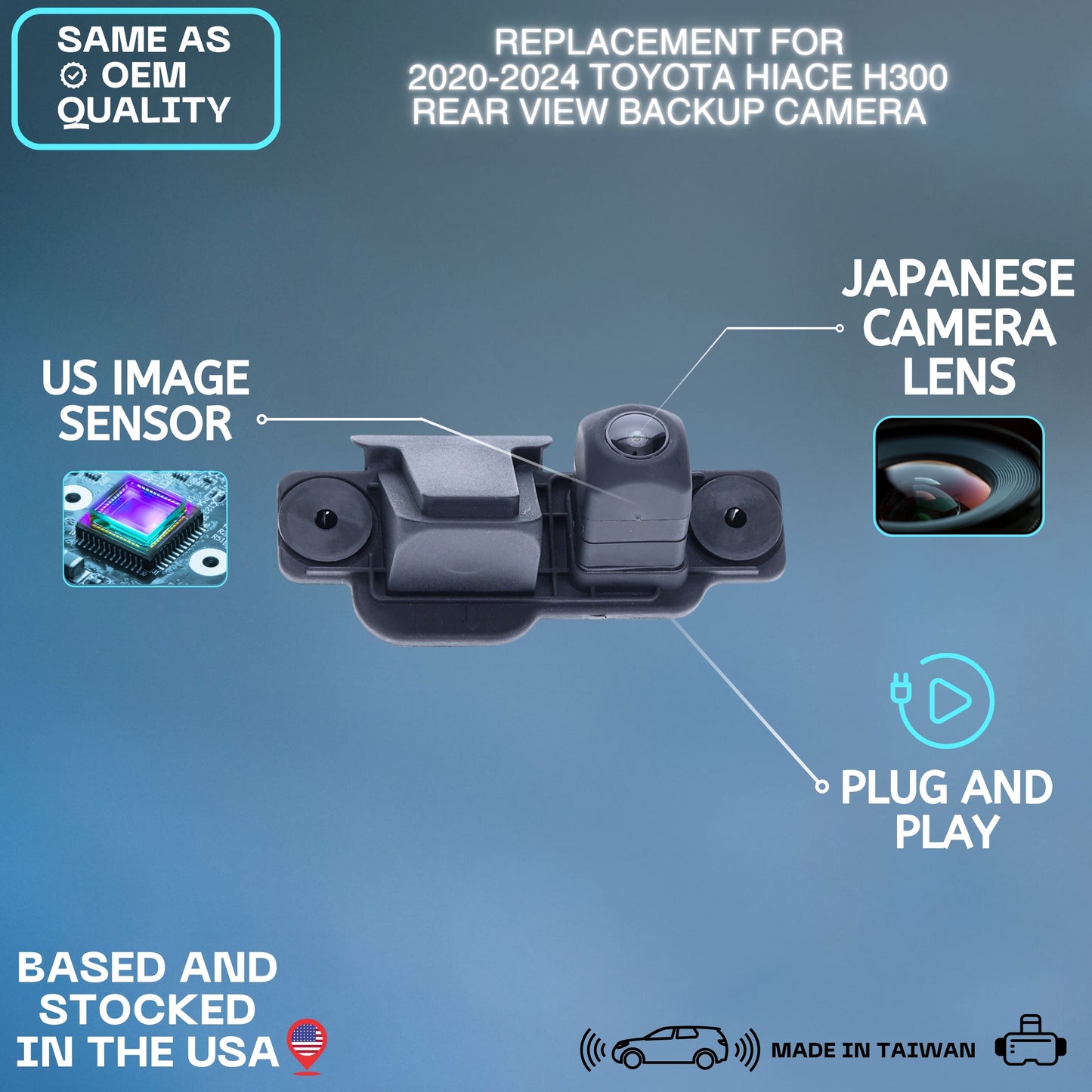 Backup Camera Replaces for 2020 2021 2022 2023 2024 Toyota Hiace H300 OE Part # 8679026100 86790-26100