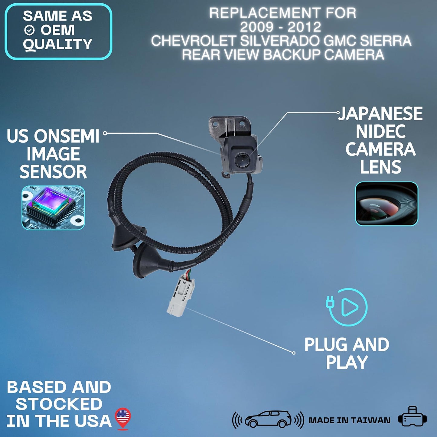 Backup Camera Replaces for 2009 2010 2011 2012 Chevrolet Silverado GMC Sierra