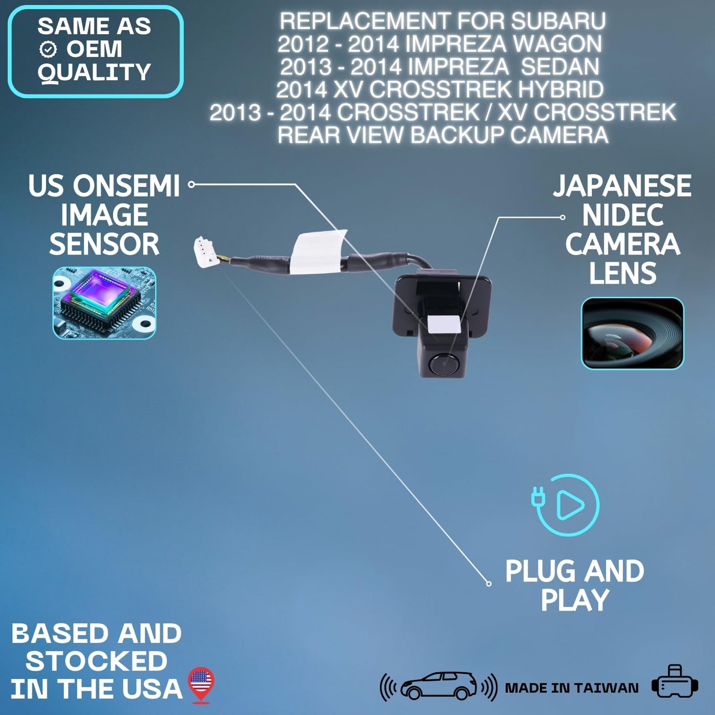 Backup Camera Replaces for 12-14 SUBARU IMPREZA WAGON SEDAN XV CROSSTREK HYBRID