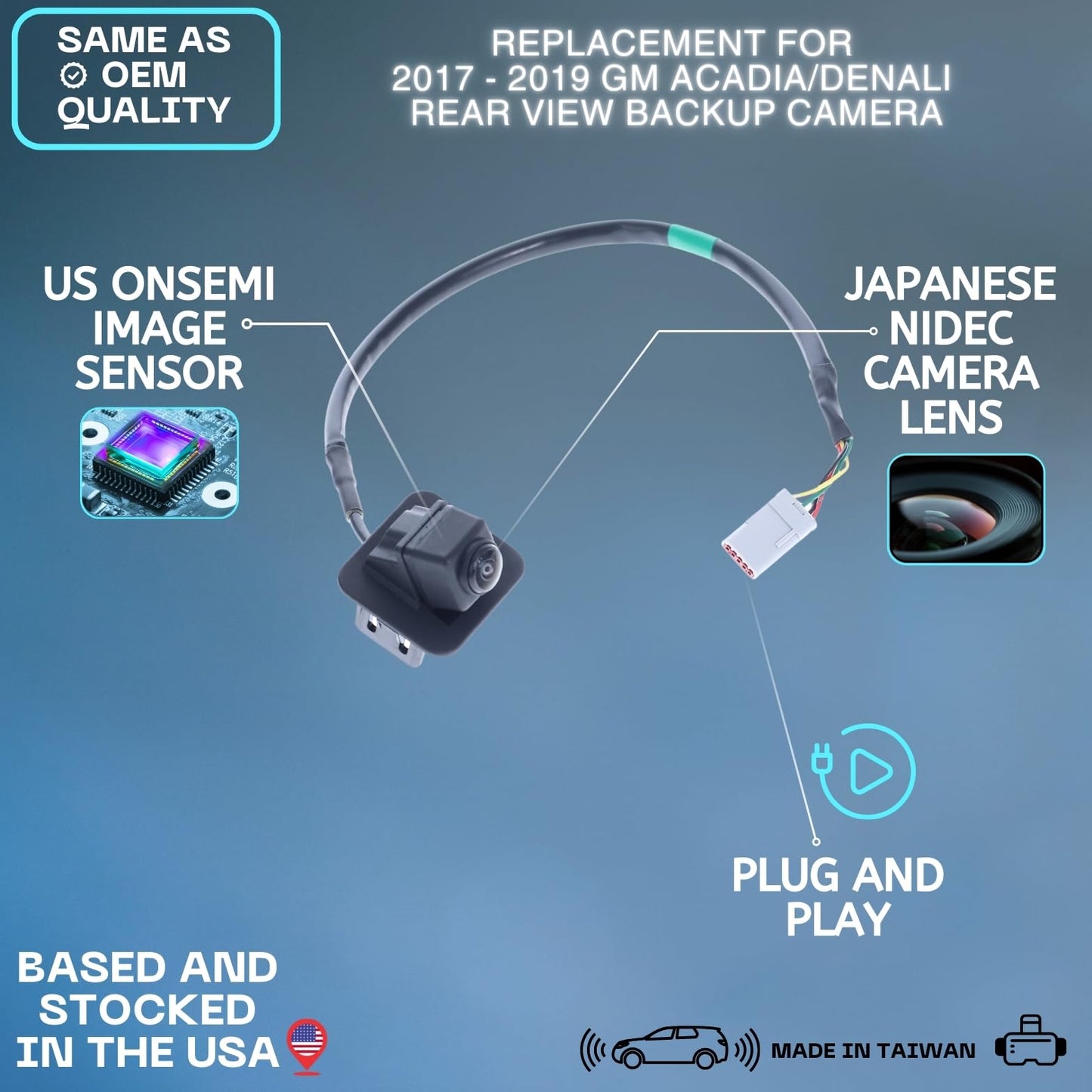 Backup Camera Replaces for 2017 2018 2019 GM ACADIA/DENALI OE Part # 23507062