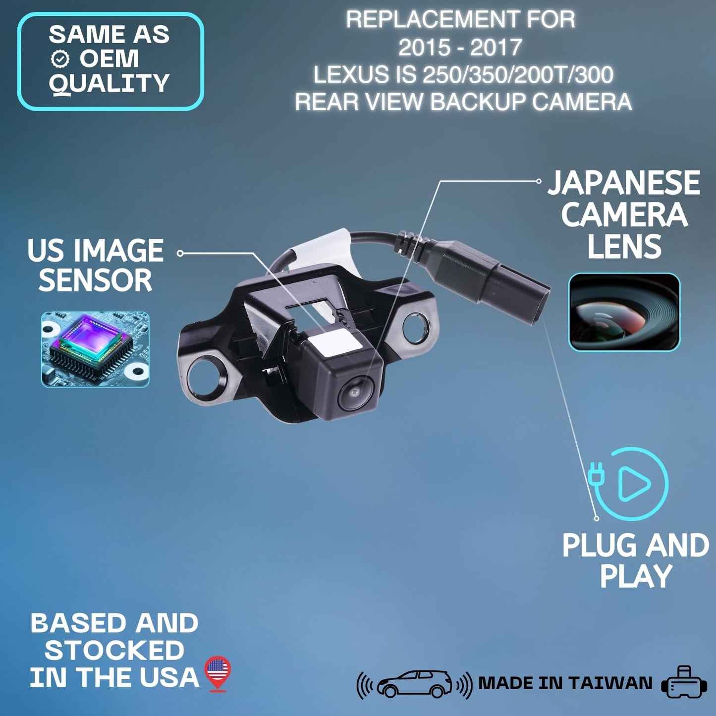 Backup Camera Replaces for 2015 2016 2017 LEXUS IS 250/350/200t/300