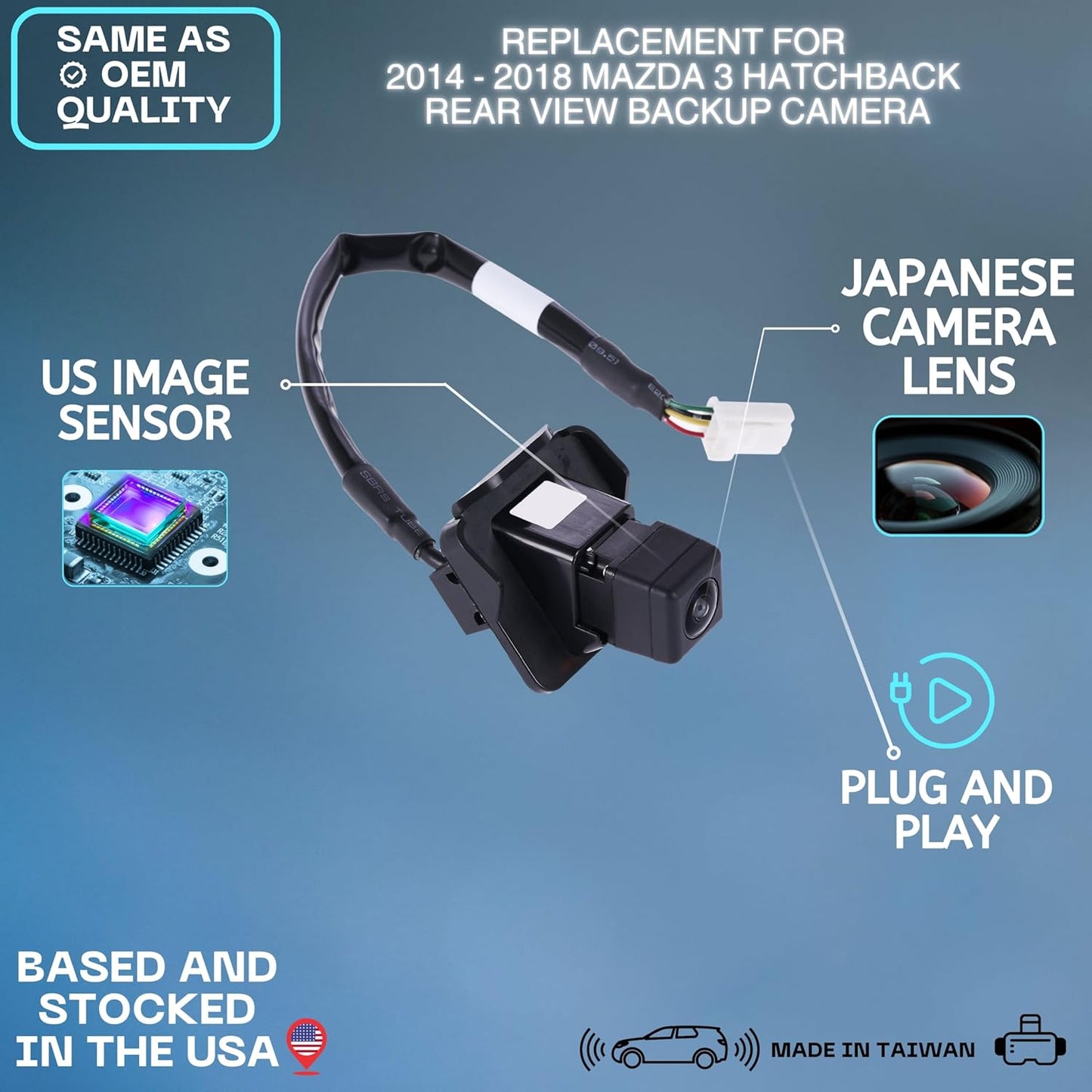 Backup Camera Replaces for 14-18 Mazda 3 BHN9-67-RC0 BHN9-67-RC0A