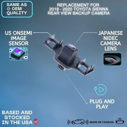 Backup Camera Replaces for 2018 2019 2020 TOYOTA SIENNA OE Part # 8679008040