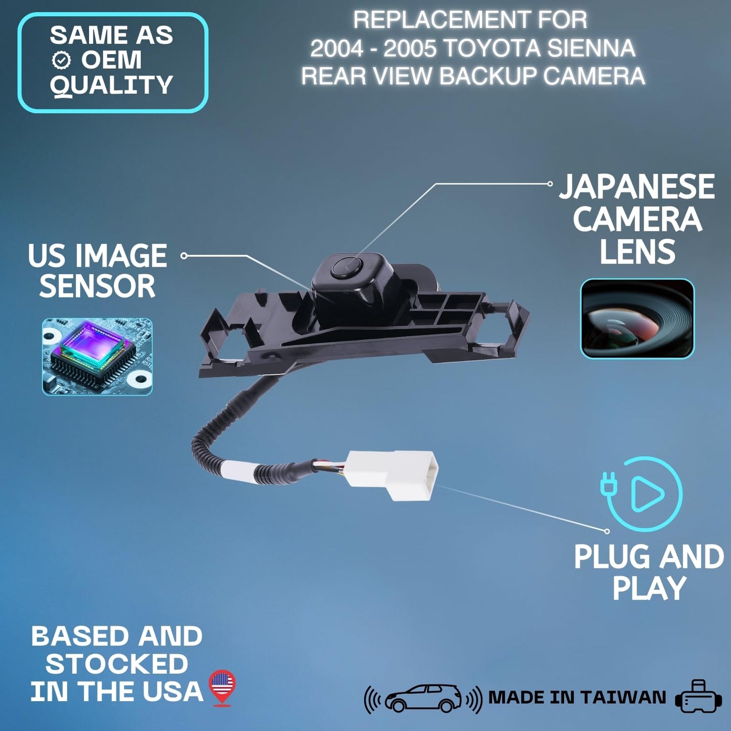 Backup Camera Replaces for 2004 2005 TOYOTA SIENNA OE Part # 8679045010