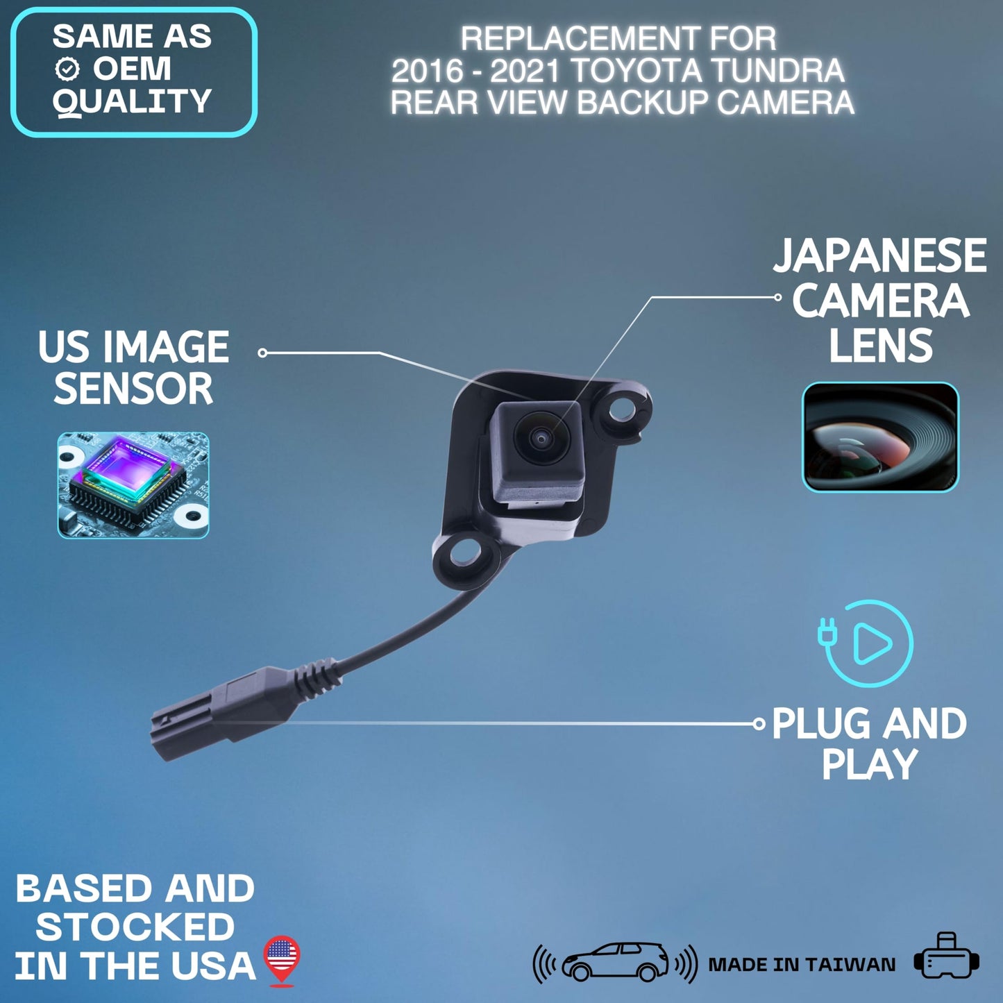 Backup Camera Replaces for 16-21 Toyota Tundra 86790-0C021 86790-0C040