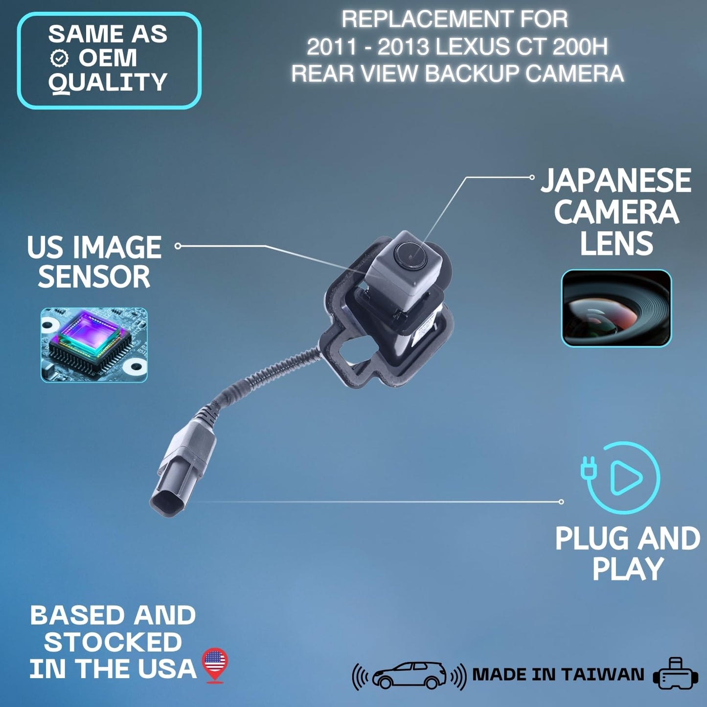 Backup Camera Replaces for 2011 2012 2013 LEXUS CT 200h OE Part # 8679076010