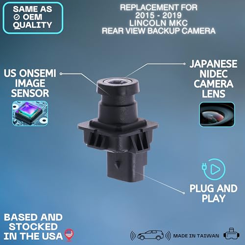 Backup Camera Replaces for 15-19 Lincoln MKC EJ7Z-19G490-A EJ7T-19G490-AC